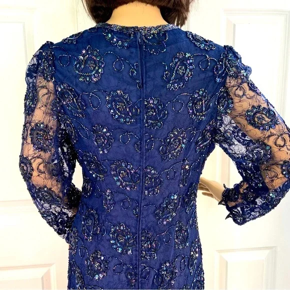 Lillie Rubin Floral Beaded Gown - Picture 12 of 17